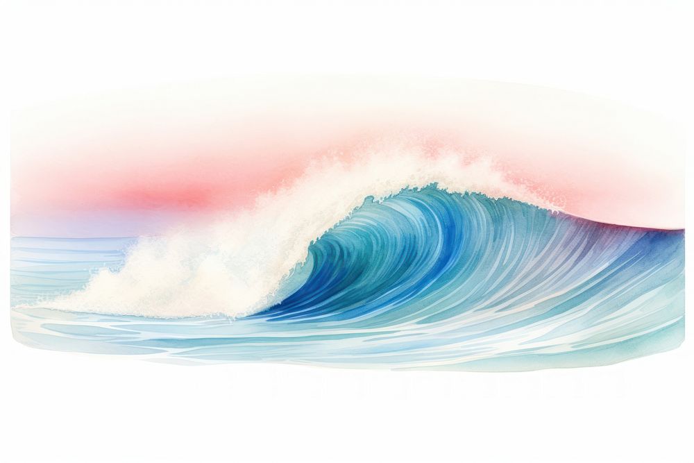 Surf borad drawing nature ocean. AI generated Image by rawpixel.