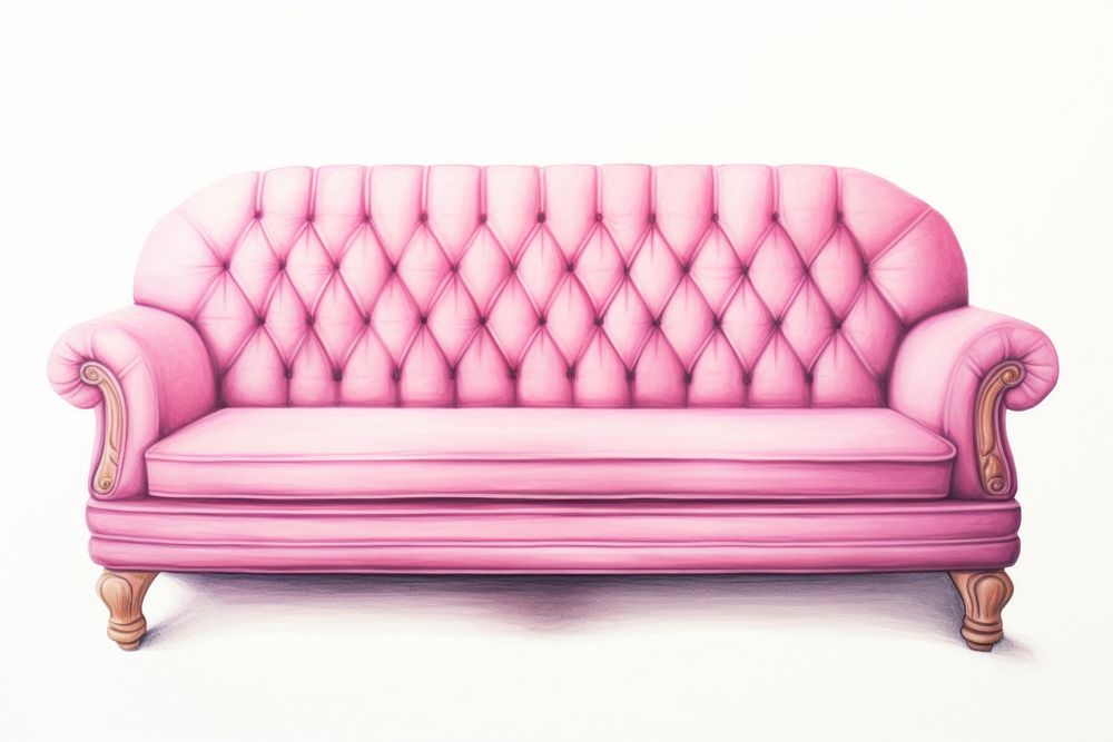 Luxury pink sofa furniture white background relaxation. AI generated Image by rawpixel.