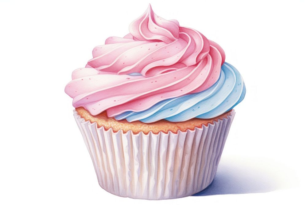 Birthday cupcake dessert icing cream. AI generated Image by rawpixel.
