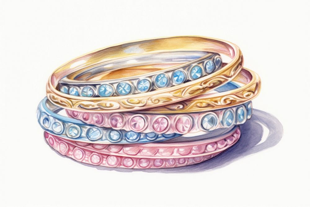 Jewelry bangles white background accessories. AI generated Image by rawpixel.