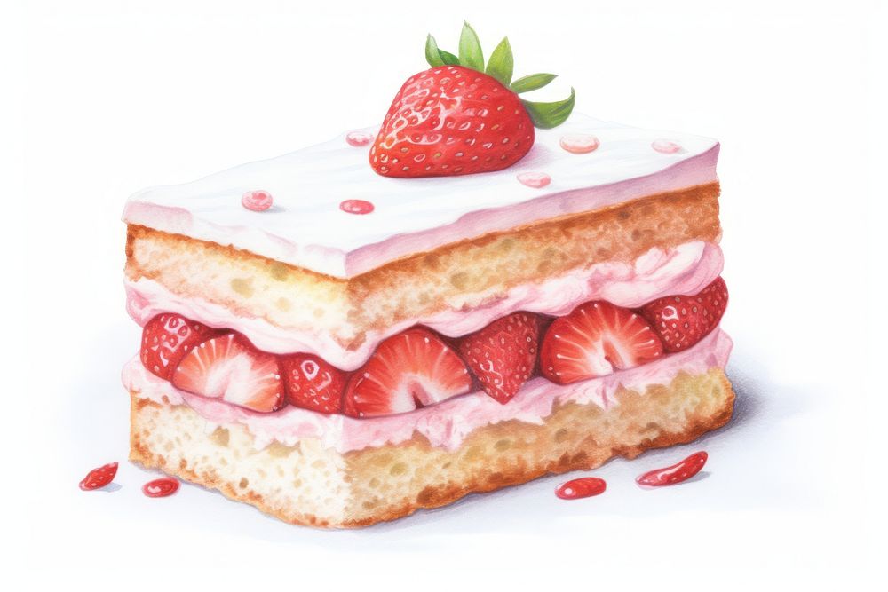 Strawberry shortcake dessert fruit cream. AI generated Image by rawpixel.