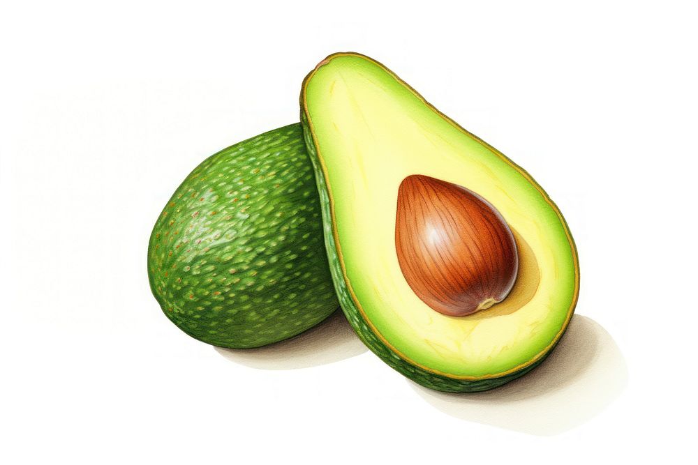 Avocado fruit plant food white background. AI generated Image by rawpixel.