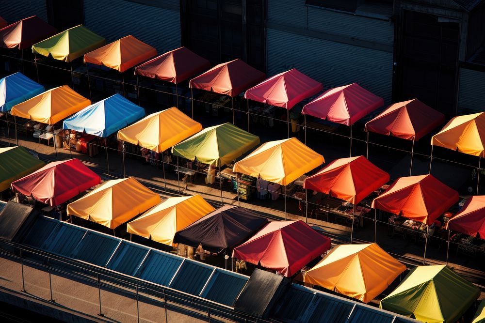 Architecture outdoors umbrella repetition. 