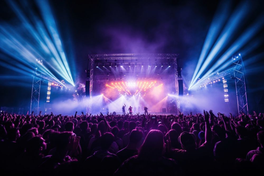 Music festival stage nightlife concert. AI generated Image by rawpixel.
