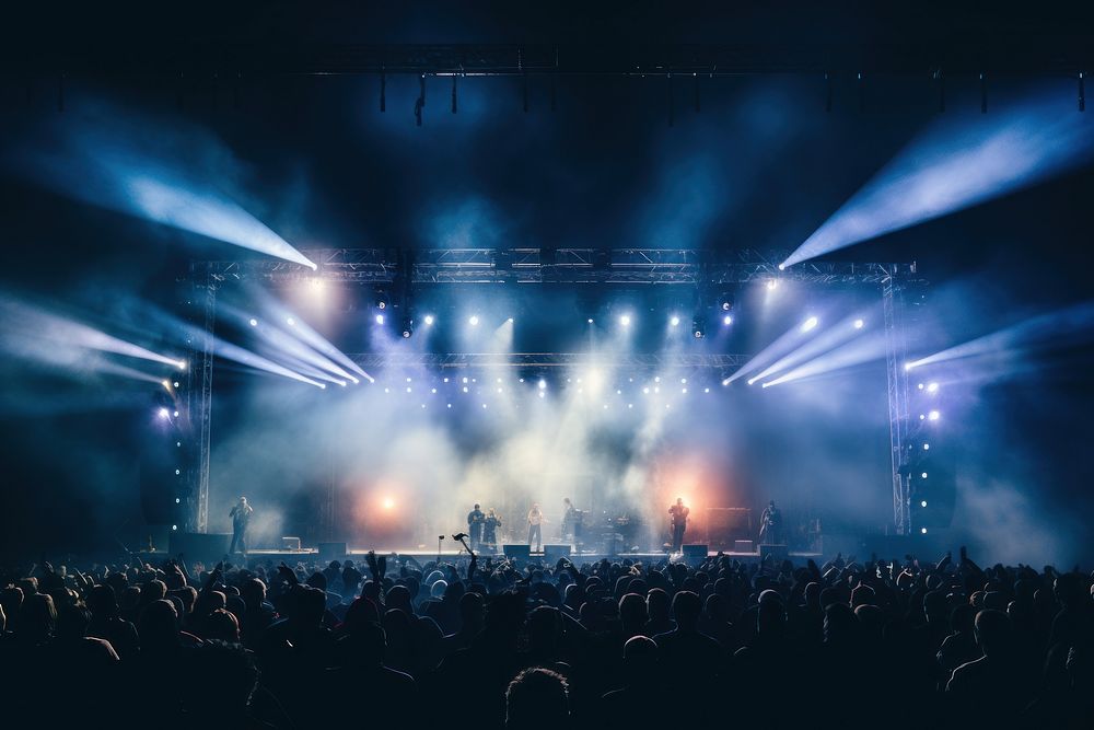 Music festival stage concert light. AI generated Image by rawpixel.