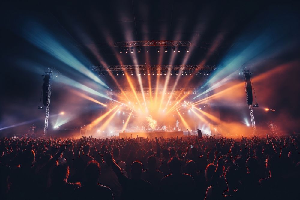 Music festival concert light adult. AI generated Image by rawpixel.