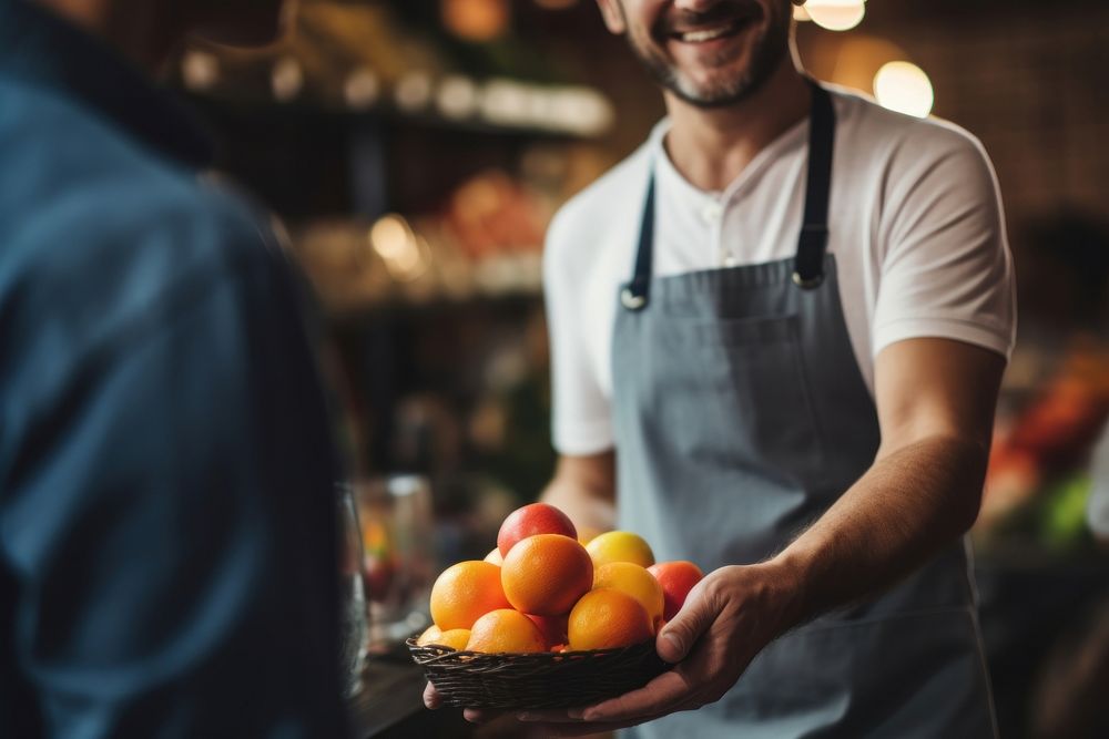 Male seller fruit customer adult. AI generated Image by rawpixel.