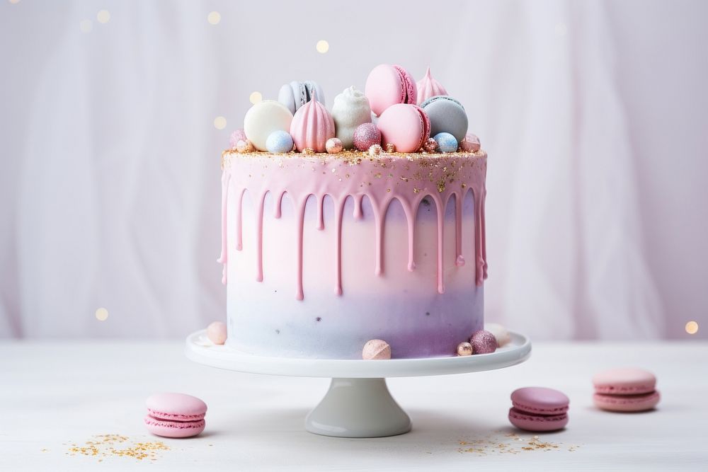 Birthday cake dessert food confectionery. AI generated Image by rawpixel.
