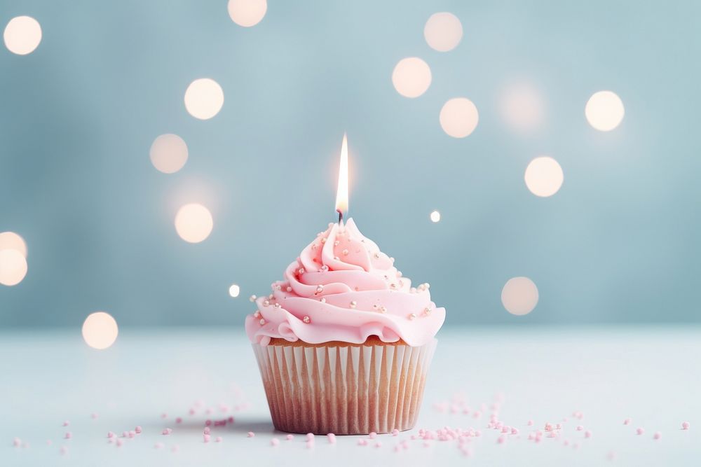 Birthday party concept cupcake dessert food. AI generated Image by rawpixel.