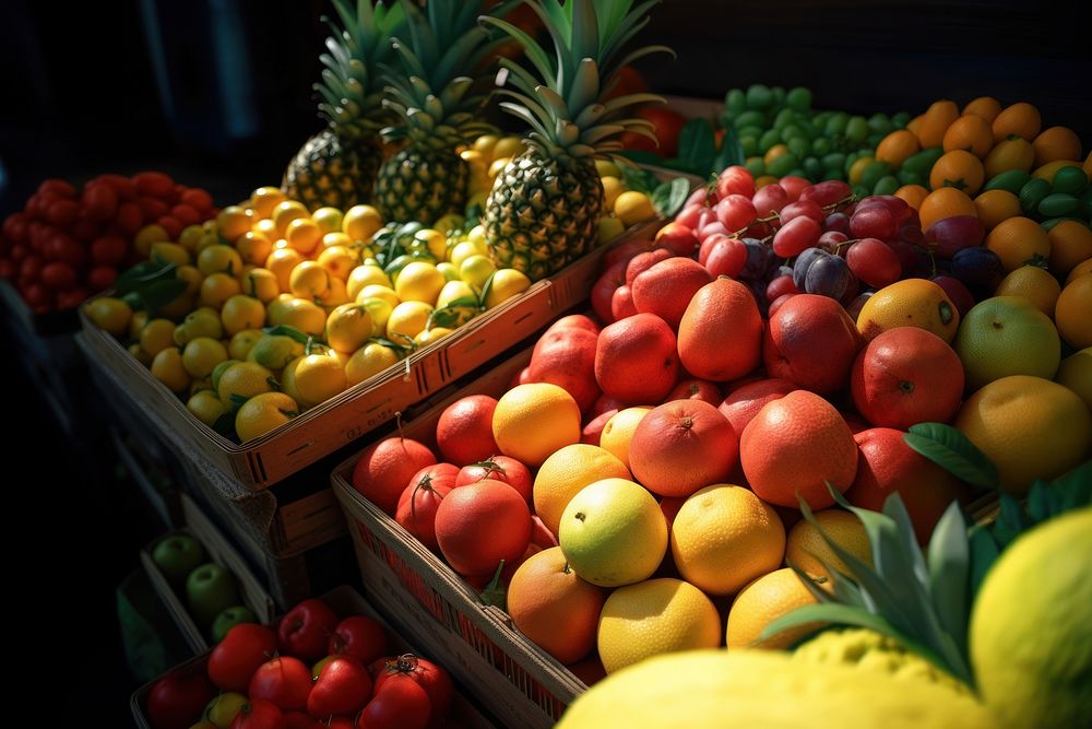 Fruit market pineapple plant food.