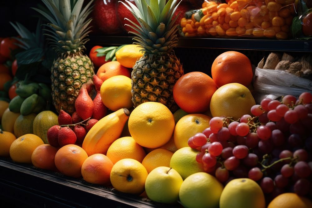 Fruit market pineapple plant food. 