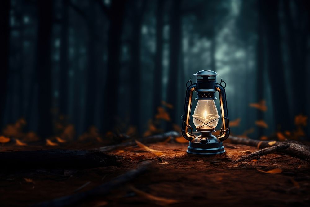 Lantern illuminated tranquility landscape. AI generated Image by rawpixel.
