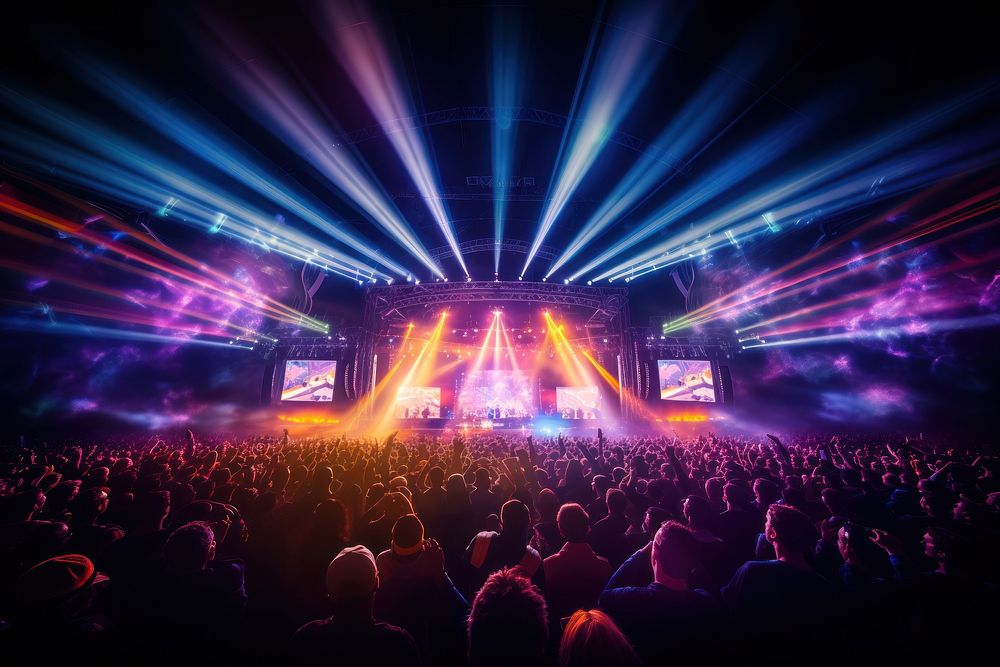 Concert nightlife festival light. AI generated Image by rawpixel.