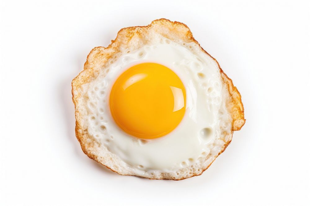 Fried egg food white background breakfast. AI generated Image by rawpixel.