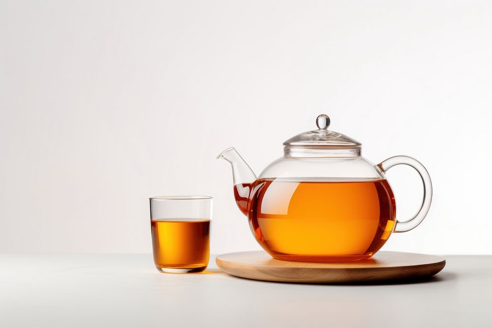 Drink tea teapot white background refreshment. AI generated Image by rawpixel.