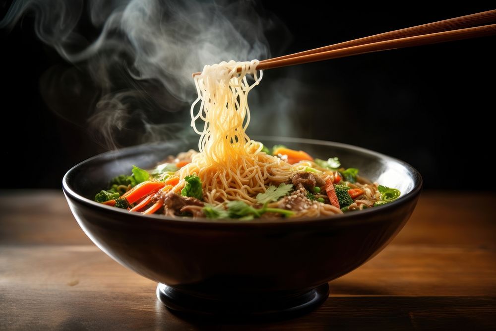 Chopsticks food meal bowl. AI generated Image by rawpixel.