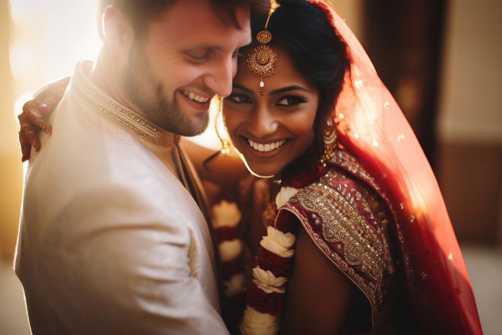 Indian wedding adult bride happy. AI generated Image by rawpixel.