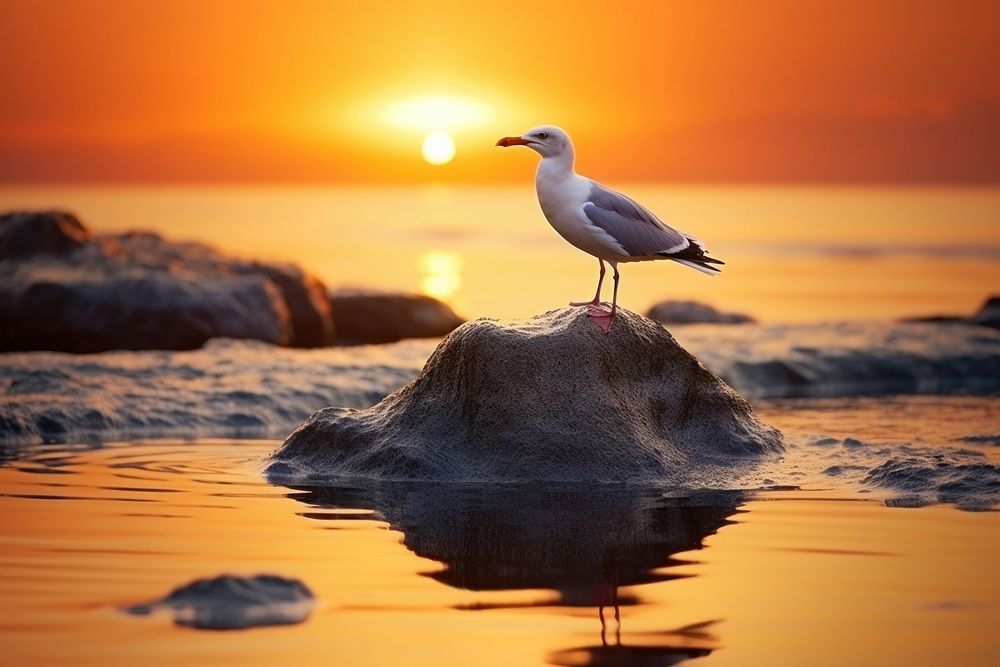 Seagull nature outdoors horizon. AI generated Image by rawpixel.