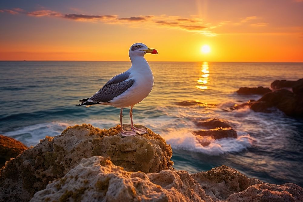 Seagull nature outdoors horizon. AI generated Image by rawpixel.