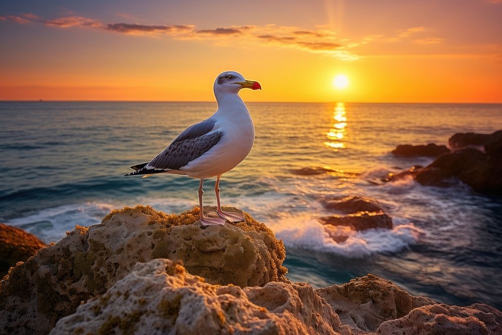 Seagull nature outdoors horizon. 