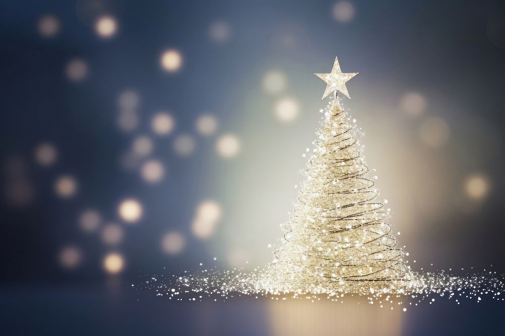 Sparkling christmas tree nature night light. AI generated Image by rawpixel.