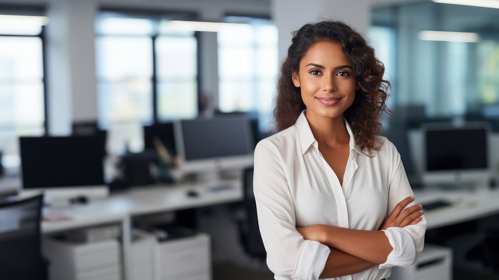 Business woman smiling office adult. 