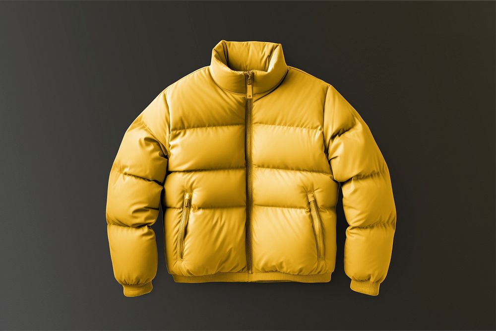 Puffer jacket mockup, winter apparel psd