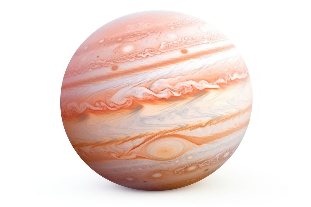 Jupiter planet space white background. 