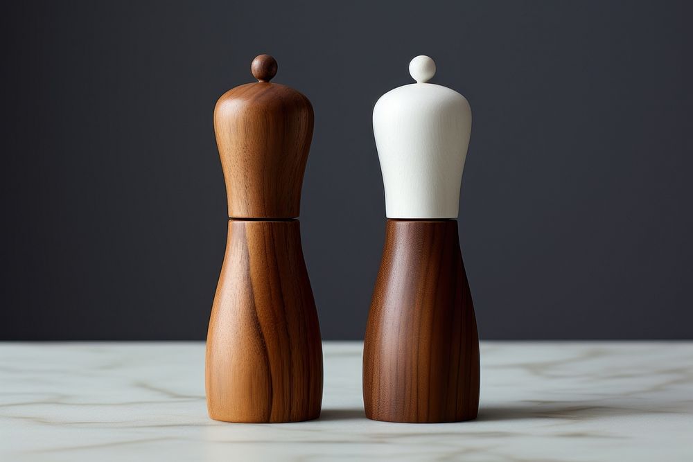 Pepper mills table wood simplicity. AI generated Image by rawpixel.