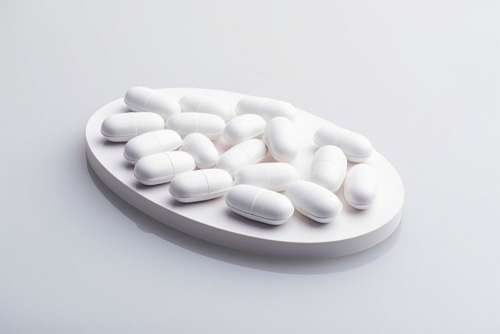 Drug medicine white pill. AI generated Image by rawpixel.