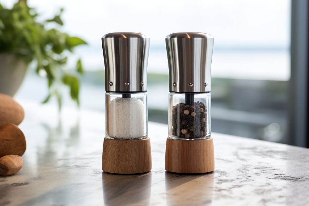 Salt mill pepper glass coffeemaker. AI generated Image by rawpixel.