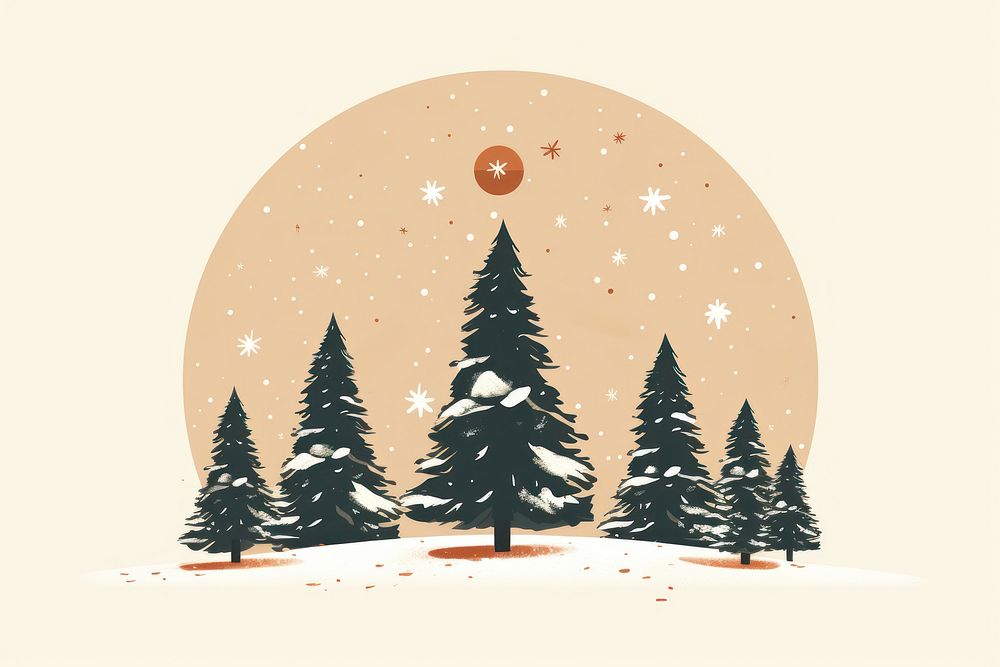 Christmas snow outdoors plant tree. AI generated Image by rawpixel.