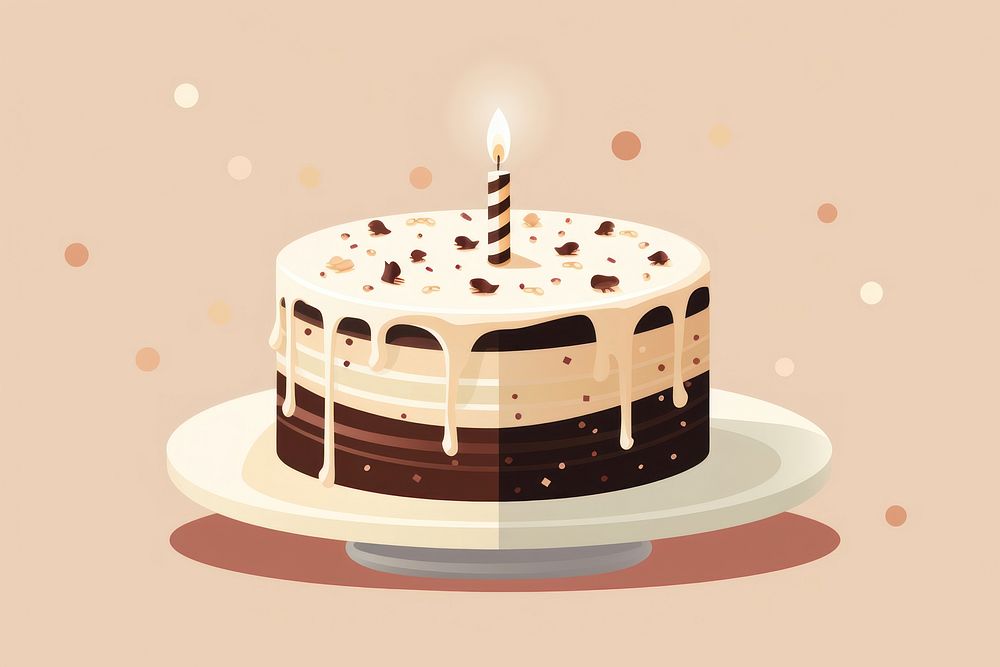 Birthday cake food dessert sachertorte. AI generated Image by rawpixel.