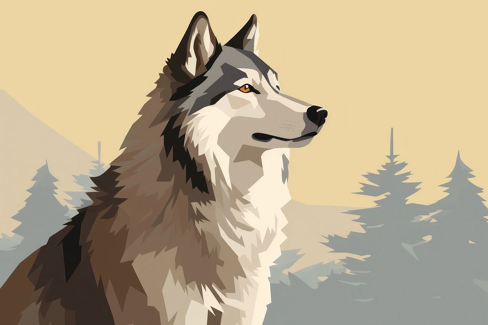 Gray wolf mammal animal pet. | Free Photo Illustration - rawpixel