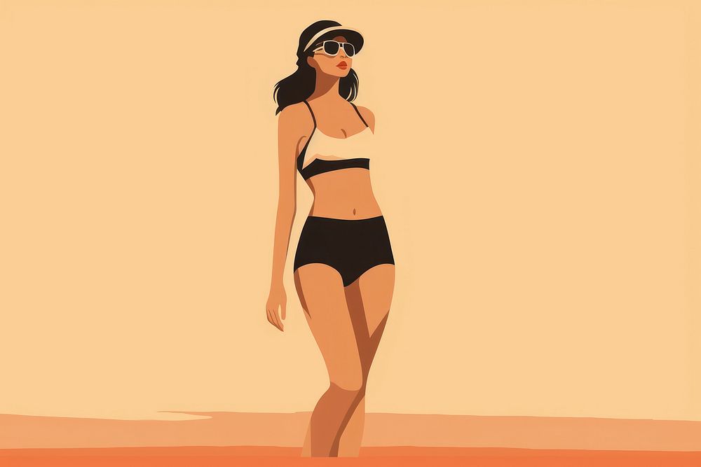 Woman wear swimming suit swimwear glasses adult. AI generated Image by rawpixel.