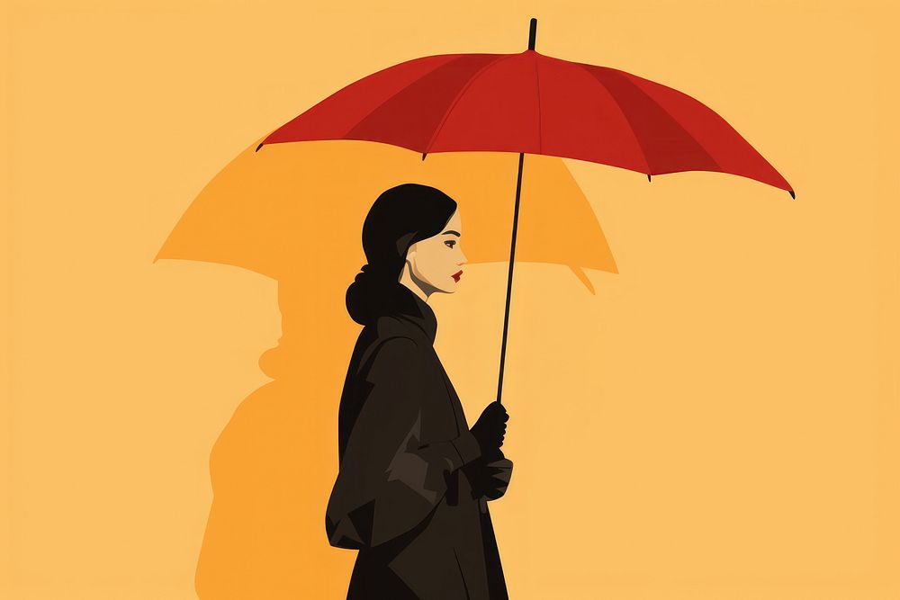 Woman hold umbrella adult coat photography. AI generated Image by rawpixel.