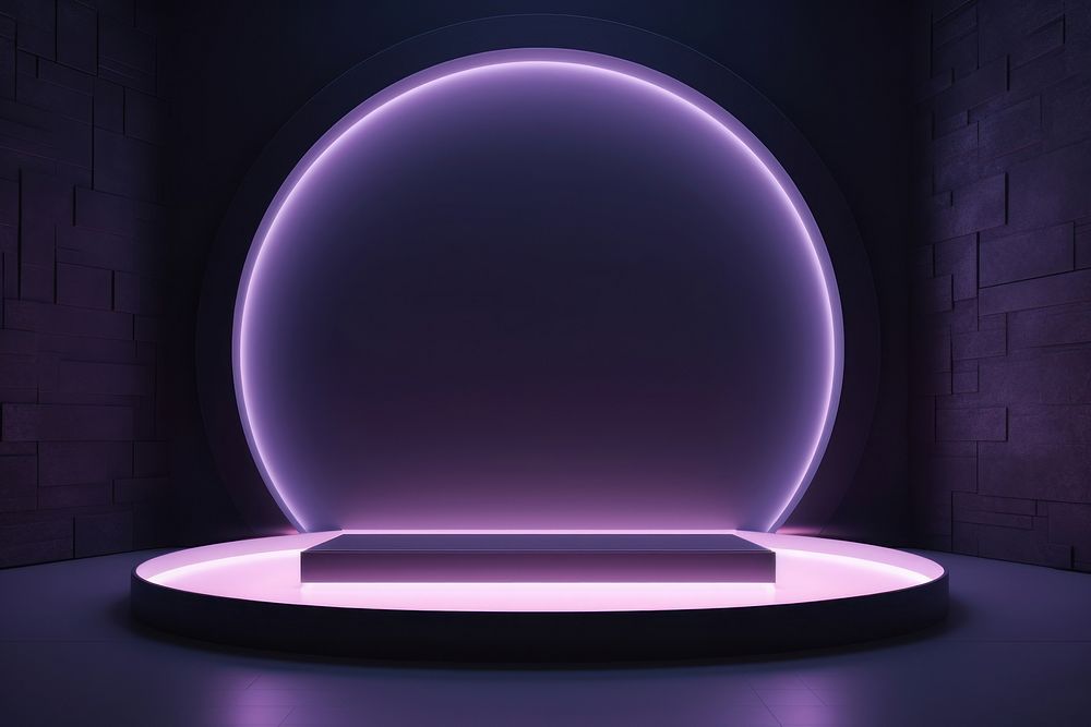 Lighting sphere purple stage. 