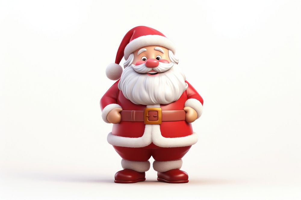 Santa claus figurine cartoon white background. AI generated Image by rawpixel.