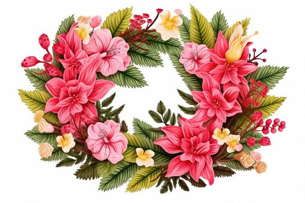 Wreath flower pattern plant. AI generated Image by rawpixel.