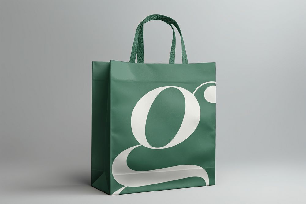 Green paper shopping bag