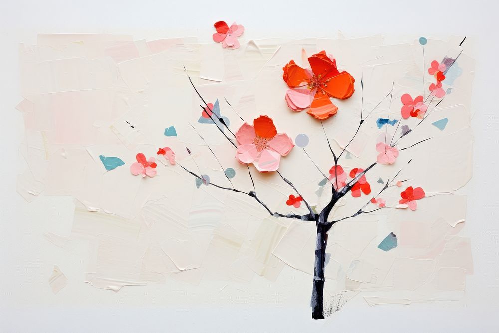 Blossom painting flower plant. AI generated Image by rawpixel.