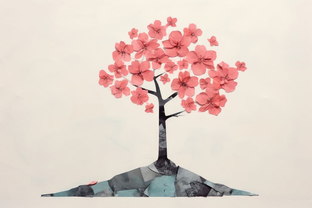 Blossom painting flower plant. AI generated Image by rawpixel.