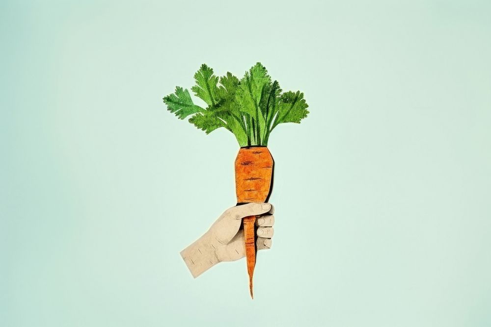 Hand holding carrots vegetable plant herbs. AI generated Image by rawpixel.