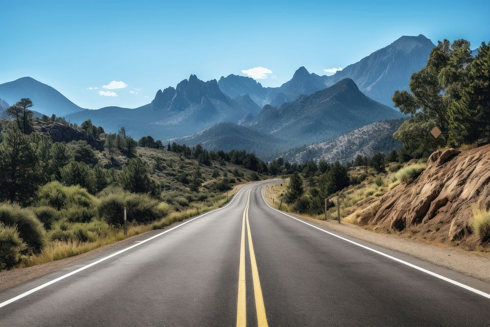 Road outdoors mountain highway. AI generated Image by rawpixel.