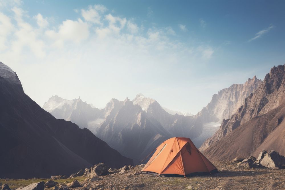 Tent tent mountain outdoors. AI generated Image by rawpixel.