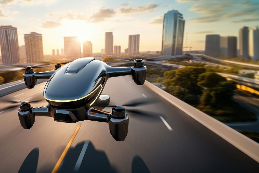 Aerial Drone view aircraft airplane vehicle. AI generated Image by rawpixel.
