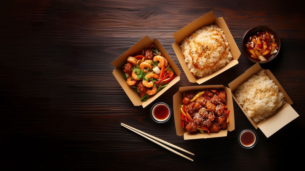 Chinese take-out food chopsticks meal xiaolongbao. AI generated Image by rawpixel.