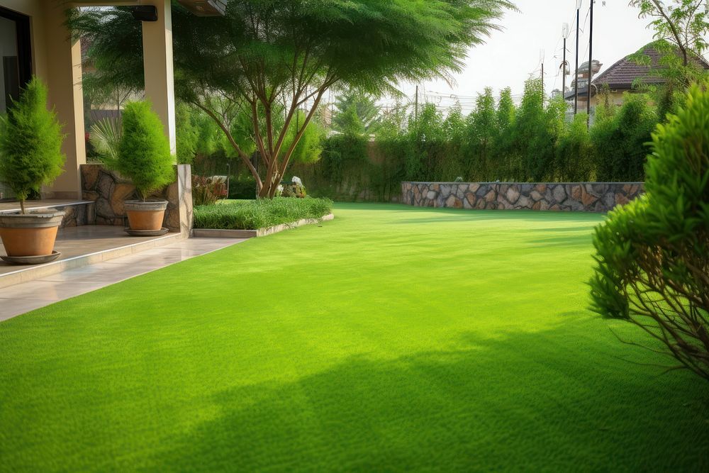 Garden home grass landscaping outdoors. AI generated Image by rawpixel.