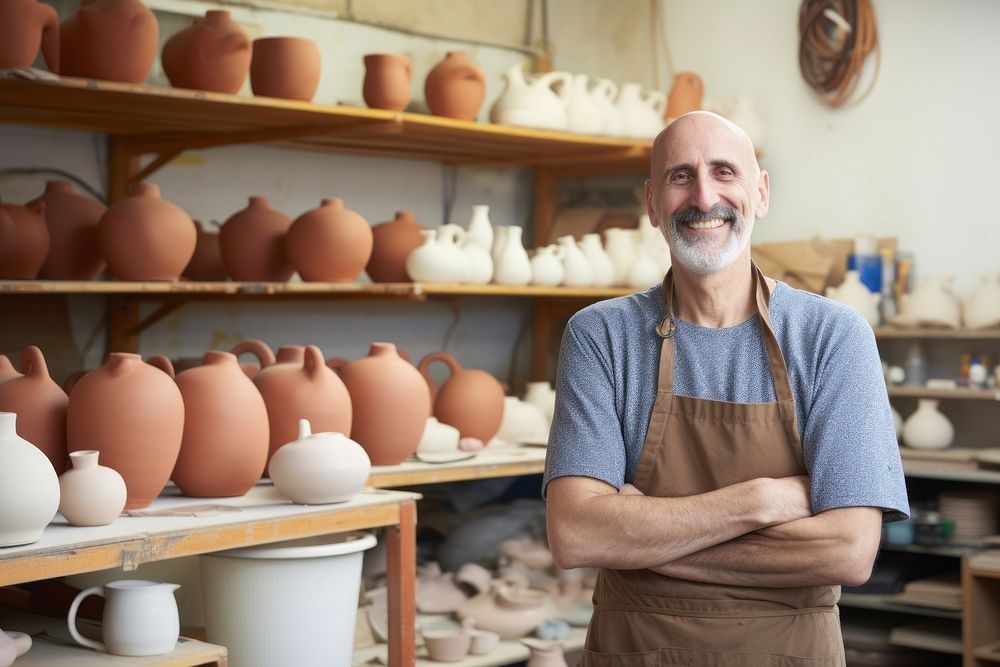 Pottery man pottery adult craftsperson. AI generated Image by rawpixel.