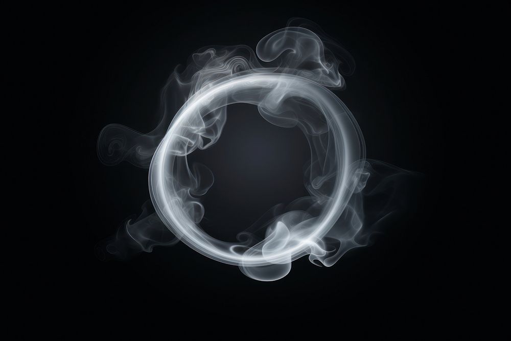 Smoke ring black black background chandelier. 